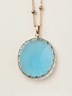 NWT Studio 1886 Blue Horizon Pendant
Necklace in Goldtone. POP of Blue!